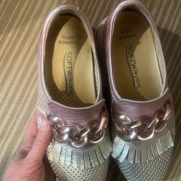 Softwaves Women's Pink and Silver Loafers Arch Support 36.5 - Picture 2 of 10